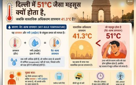 दिल्ली में 41.3°C तापमान, लेकिन महसूस हो रही 51°C जैसी गर्मी! जानिए क्या है वेट-बल्ब टेंपरेचर