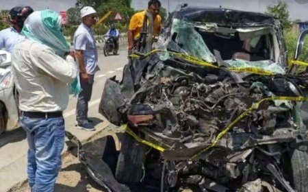 भोजपुर हादसा: ट्रक से भिड़ी तेज रफ्तार स्कॉर्पियो, पति-पत्नी समेत 3 की मौत