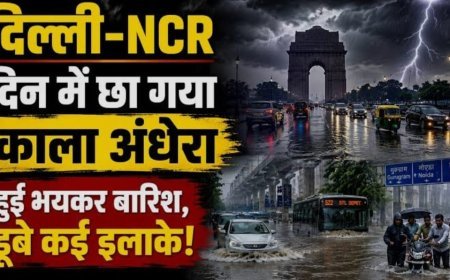 तेज हवा संग दिल्ली से नोएडा, गाजियाबाद तक झमाझम बरसे बदरा, दिन में ही छाया अंधेरा