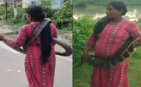 बिहार 'स्नेक लेडी' जानकी देवी ने 10 फीट लंबे कोबरा का किया रेस्क्यू, वीडियो वायरल