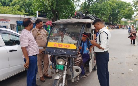 परिवहन विभाग व यातायात पुलिस का संयुक्त अभियान, 20 ऑटो-ई-रिक्शा का चालान, 9 वाहन सीज