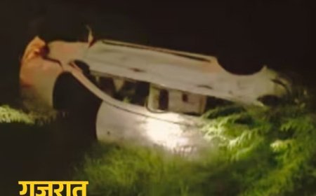 गुजरात में बारिश बनी आफत, पानी से भरे नाले में गिरी कार; 4 लोगों की मौत, 2 की बची जान
