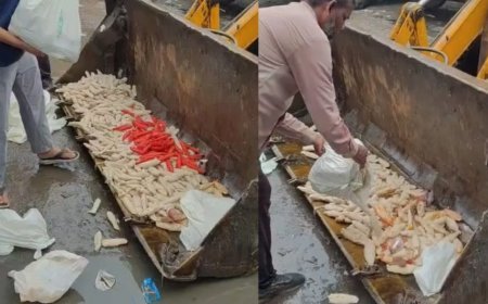 गाजियाबाद: सोया चाप फैक्ट्री पर फूड सेफ्टी विभाग का छापा, गंदगी मिलने पर 200 किलो चाप नष्ट