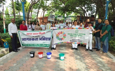 ग्रेटर नोएडा :मिहिर भोज पार्क में प्लास्टिक प्रदूषण के खिलाफ जागरूकता अभियान, छात्रों ने दिया स्वच्छता का संदेश