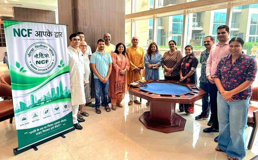 'एनसीएफ आपके द्वार' कार्यक्रम के तहत सेक्टर-150 स्थित महागुन मिडोज पहुँची नौएडा सिटीजन फोरम की टीम