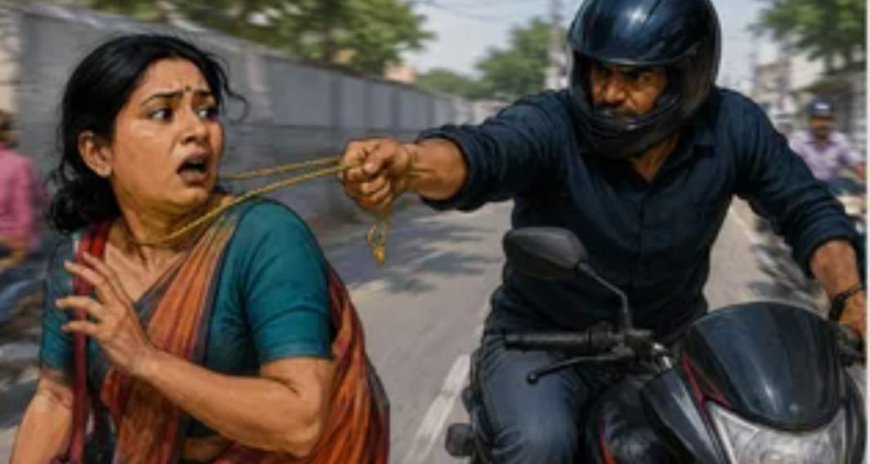 नोएडा में बाइक सवार बदमाशों का आतंक, महिला और युवक से सोने की चेन लूटी