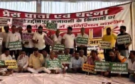 गाजियाबाद में कनावनी के किसानों का धरना चौथे दिन भी जारी, उचित मुआवजे की मांग पर अड़े