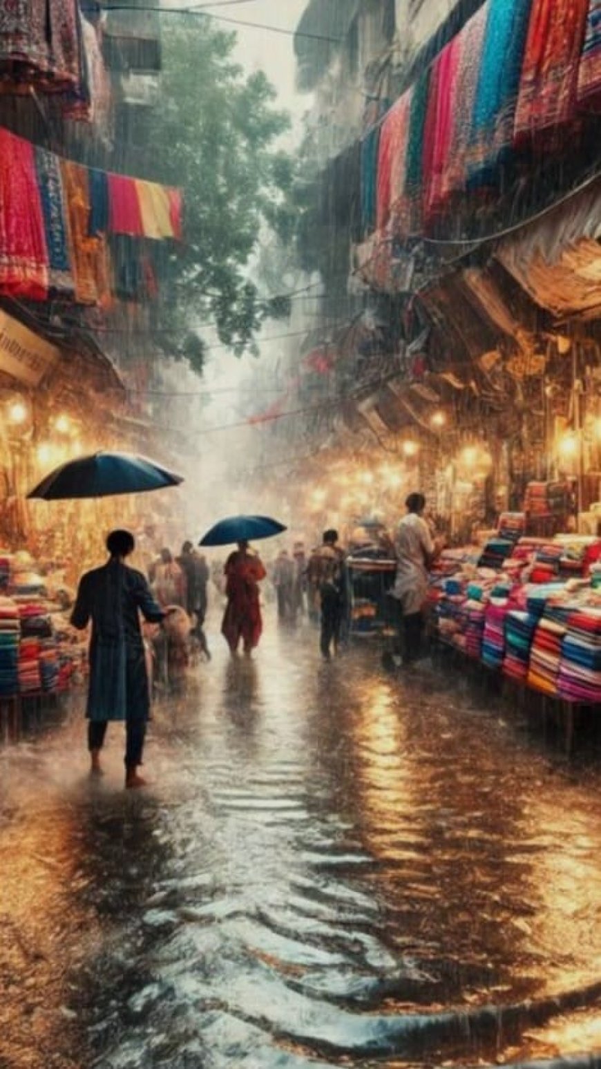 बारिश ने बाजारों की रौनक पर लगाई ब्रेक, चांदनी चौक से लाजपत तक सन्नाटा