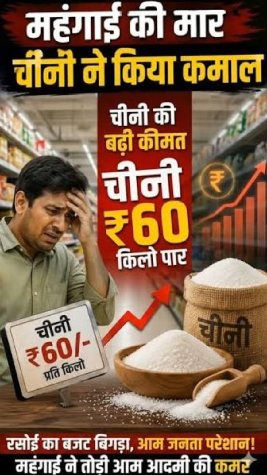 महंगाई ने आम आदमी की कमर तोड़ी, सरकार ने त्योहारों से पहले चीनी की मिठास में कड़वाहट घोली: कांग्रेस