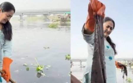 यमुना स्वच्छता के लिए एकजुट हुआ समाज, 1 टन कचरा हटाया