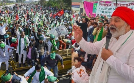 नोएडा में किसानों का धरना: भाकियू नेता राकेश टिकैत की दो टूक, बोले- मांगें पूरी होने तक महापंचायत चलेगी