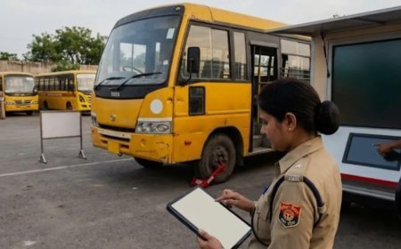 स्कूल वाहनों पर परिवहन विभाग का शिकंजा, आठ का चालान, मारुति वैन निरुद्ध