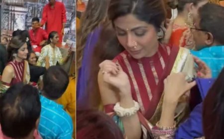 शिल्पा शेट्टी ने किए लालबागचा राजा के दर्शन
