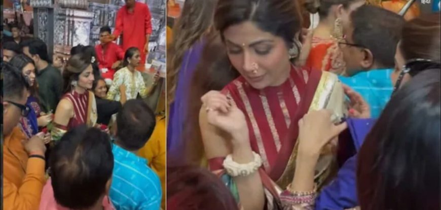 शिल्पा शेट्टी ने किए लालबागचा राजा के दर्शन