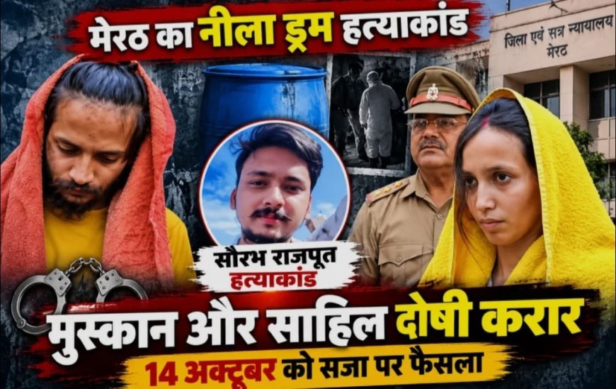 मेरठ के नीला ड्रम मामले में मुस्कान और साहिल दोषी करार, 14 अक्टूबर को सजा का ऐलान