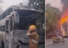 नोएडा में डबल डेकर बस बनी आग का गोला