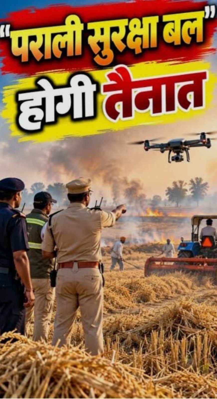 पराली जलाने पर रोक के लिए 34 जिलों में फ्लाइंग स्क्वॉड तैनात